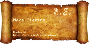 Mars Elektra névjegykártya